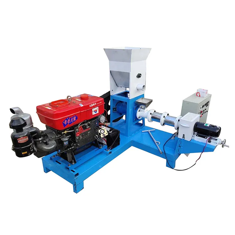 floating fish feed pellet making machine extruder with diesel engine