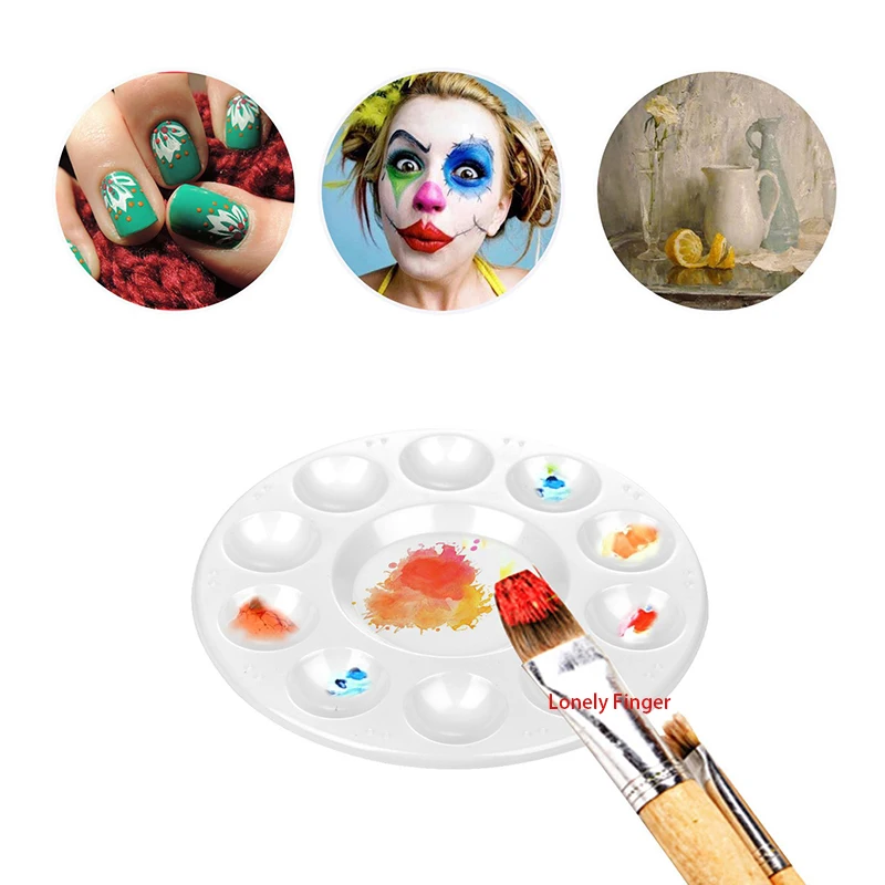 Wholesale Artist White Round Paint Tray Palettes Plastic Pallets for Acrylic Oil Watercolor Craft DIY Art Painting Palette