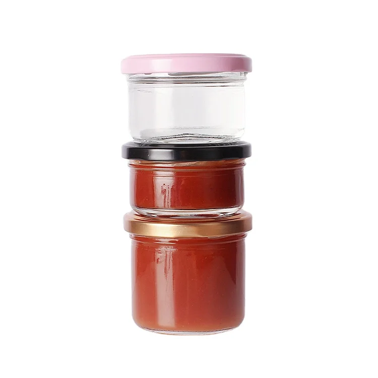 80ml 100ml 150ml small glass jar for jam, ketchup bottle and caviar glass jar