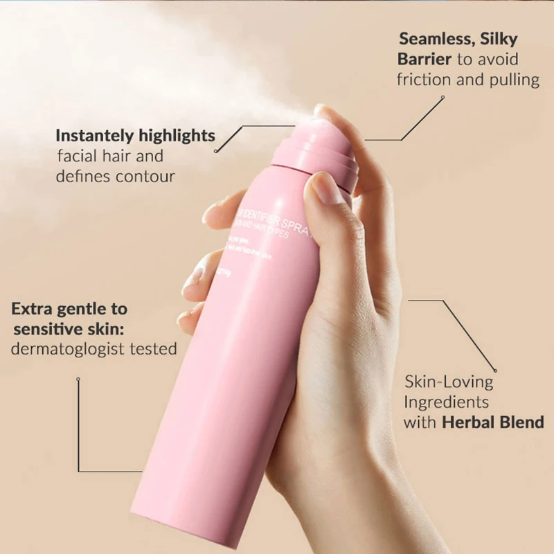 2024 Hot Selling Hair Identifier Spray  SKNBODY Custom Logo Women Facial Hair Removal Shaving Spray with dermaplaning tool