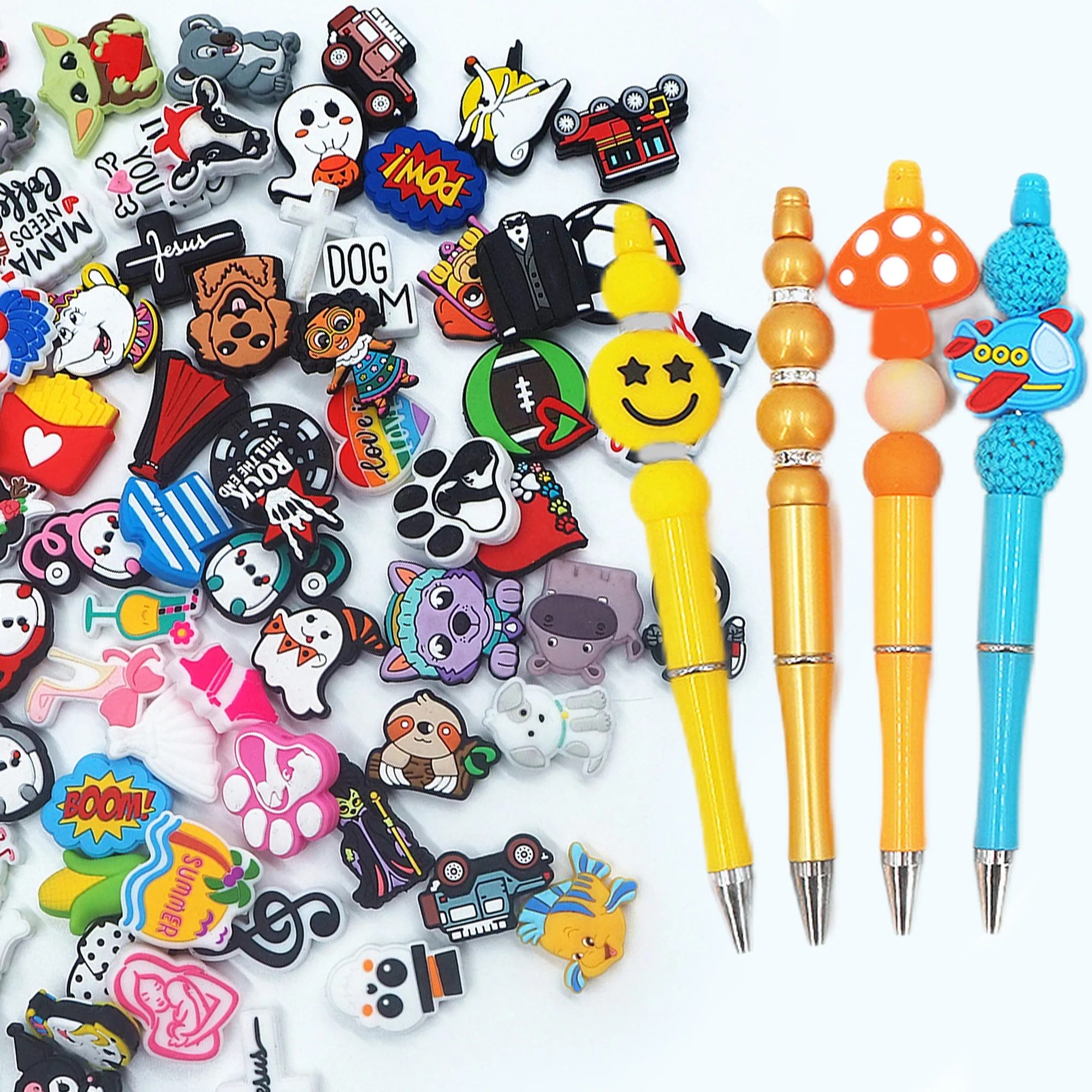 Fashion Food Grade Baby Teething Pacifier Chain DIY Accessories Nursing Chewing Dog House Focal Beaded Pens