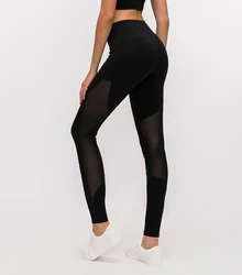 Womens Compression Pants with Pocket Sportswear Fitness Yoga Wear Supplex Mesh Sport Leggings