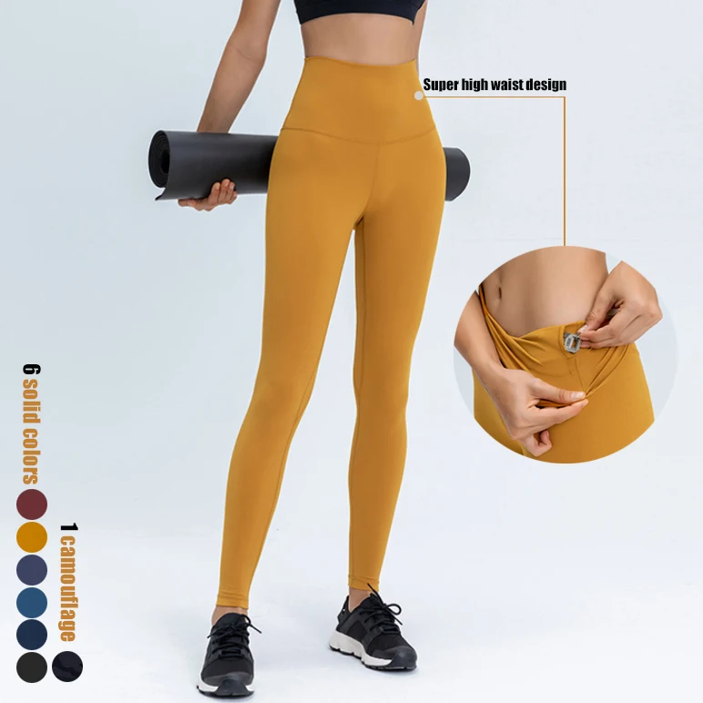 
1 Pcs Wholesale US Lulu Size Low MOQ Custom Logo Women Yoga Fitness Wear High Waist Ankle Pants Leggings with Pockets 
