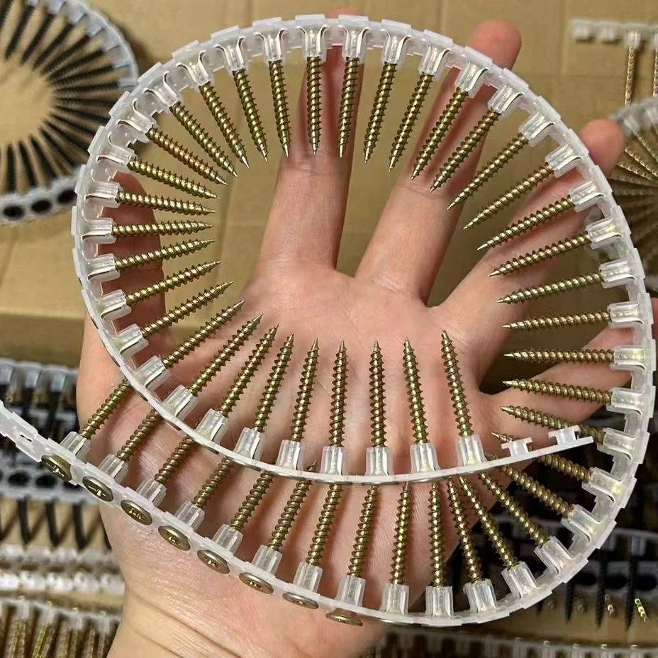 Plastic Strip Collated Fine/Coarse Thread High Quality Chain Drywall Screw Black Phosphate  Gypsum Screw