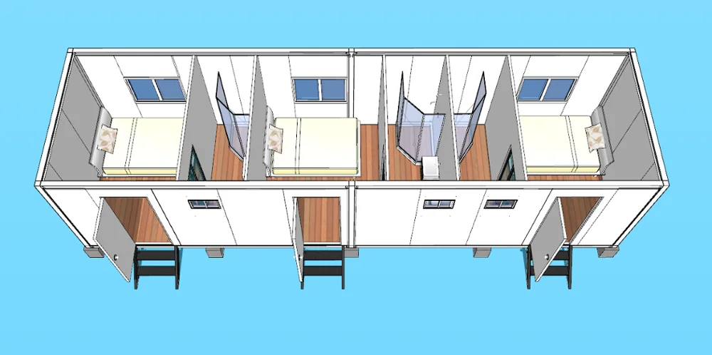 Low Price Colombia Belgium Durable Quick Build Combined Ready Made Prefab Big 40FT High Cube Container House