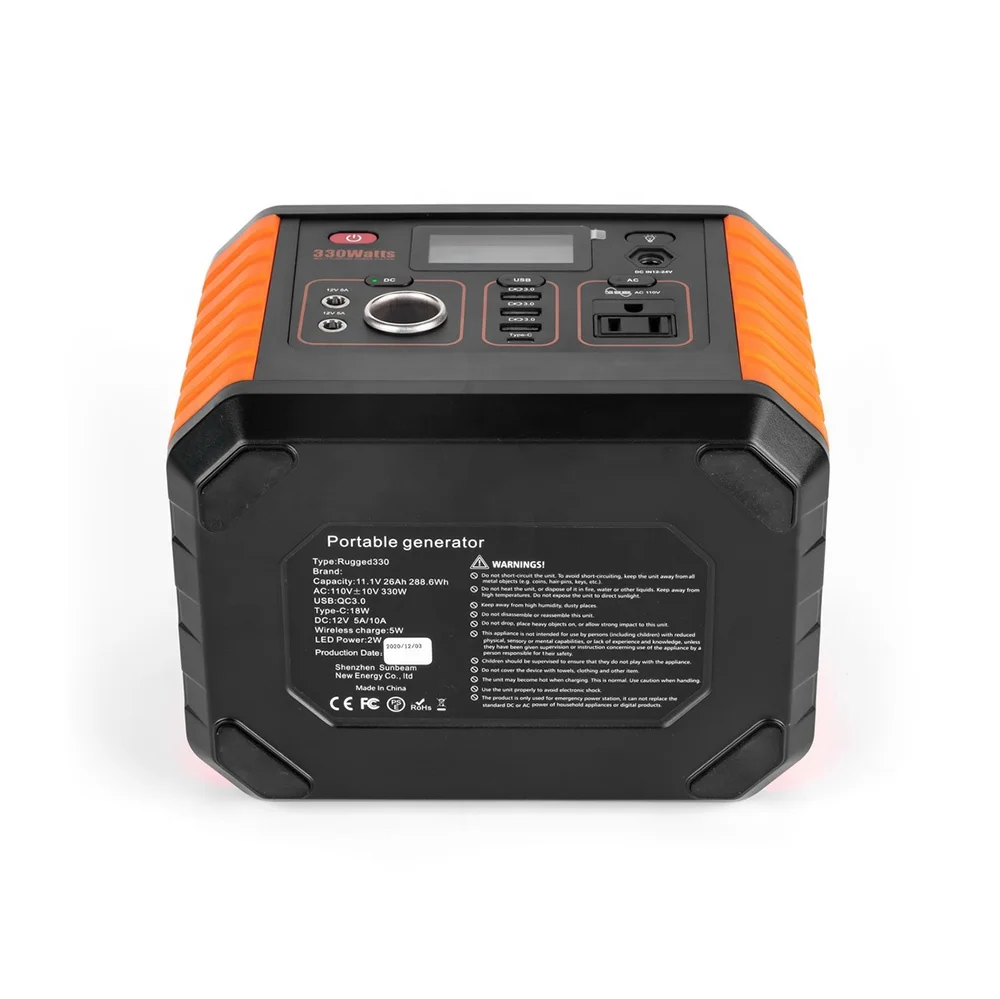 300Wh 330W backup lithium battery for Outdoor RV/Van camping/Emergency/CPAP/Phone