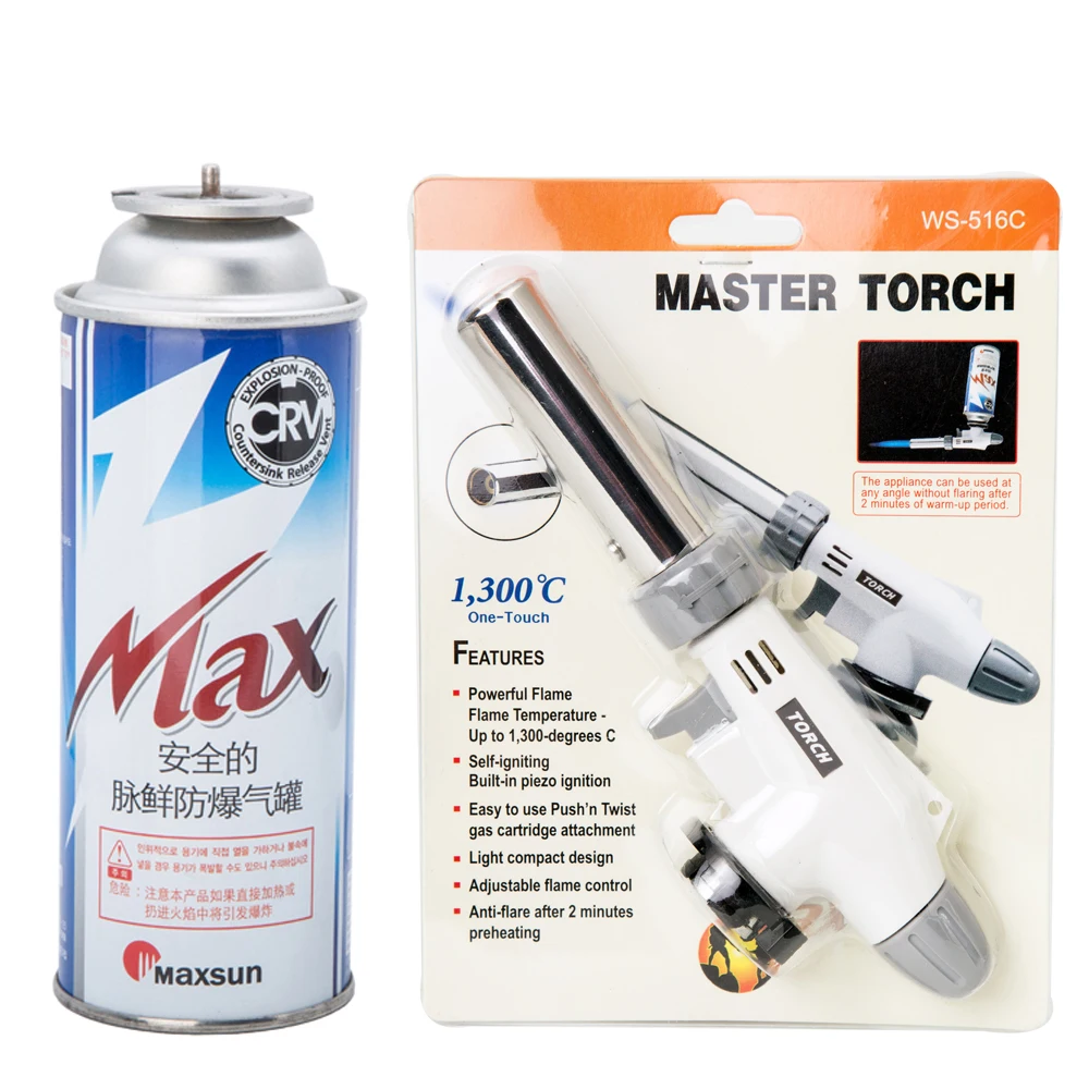 
Outdoor Pressure Ignition Bayonet Type Blow Lamp Butane Gas Heating Piezo Torch Kitchen Lighters Kitchen Cooking Tool White Etc 