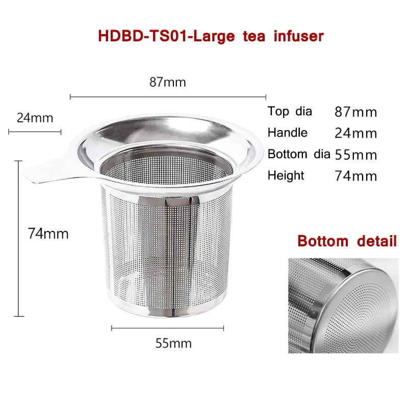 Tea Strainer Hot Sale Custom Tea Infuser Basket Mesh Filter Food Grade Stainless Steel Tea Infuser