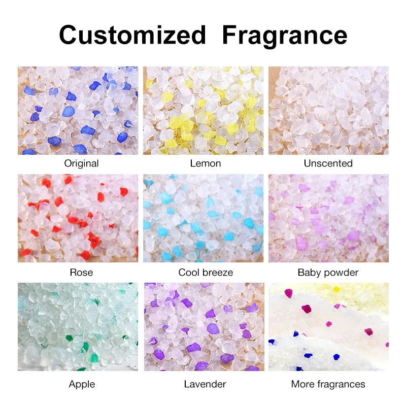 High quality Absorbent Silicone Crystal Cat Litter Highly 1-8mm Granular Dust-Free PH indicator Silica gel arena para gato