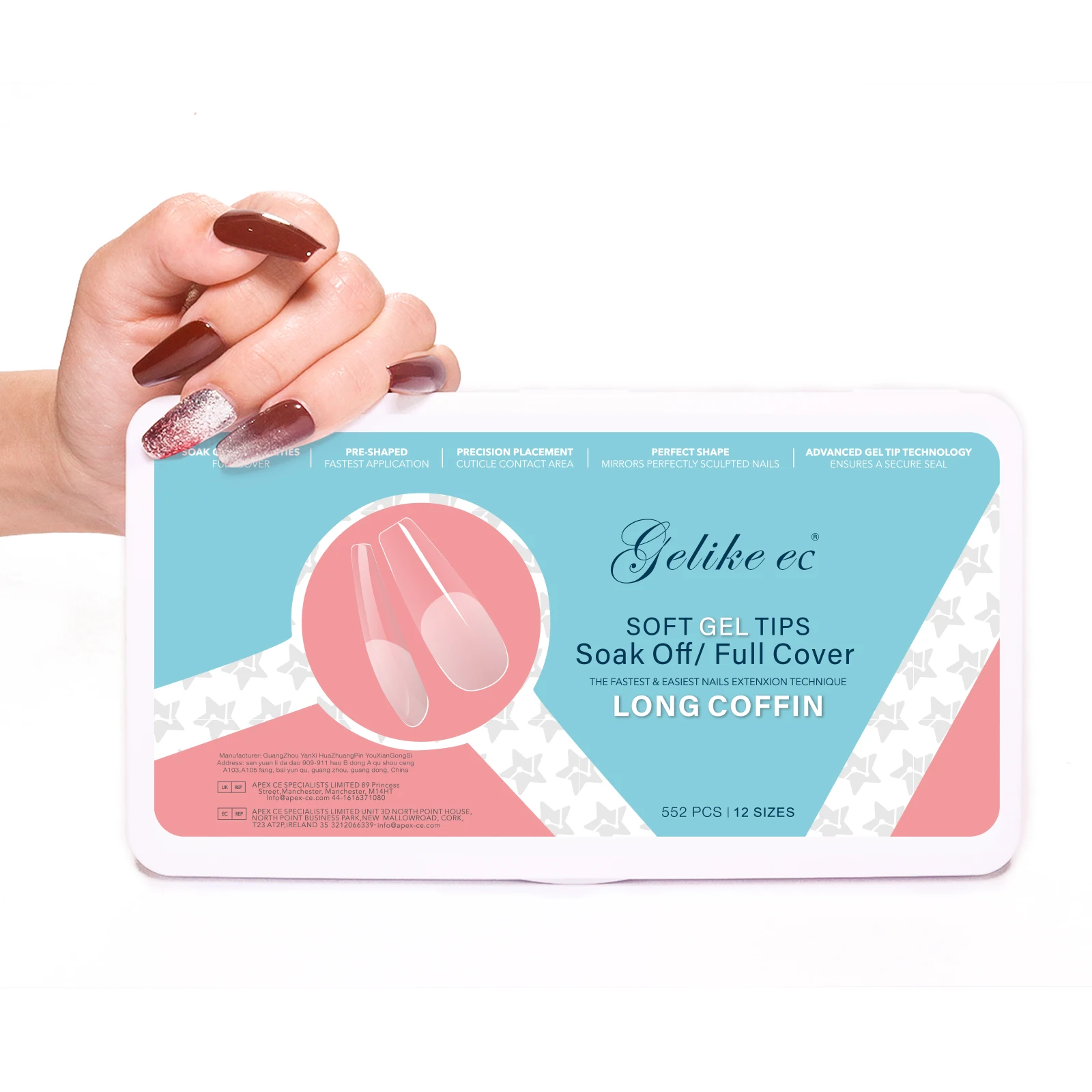 Short round nail tips full cover soft gel material break resistant nail art tips