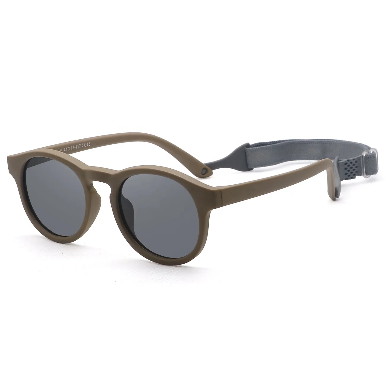 Высокое качество От 0 до 3 лет ТПИ детские солнцезащитные очки поляризованные с гибким круглым безопасный мягкий изготовленным на заказ логосом для маленьких мальчиков и девочек Солнцезащитные ремешком