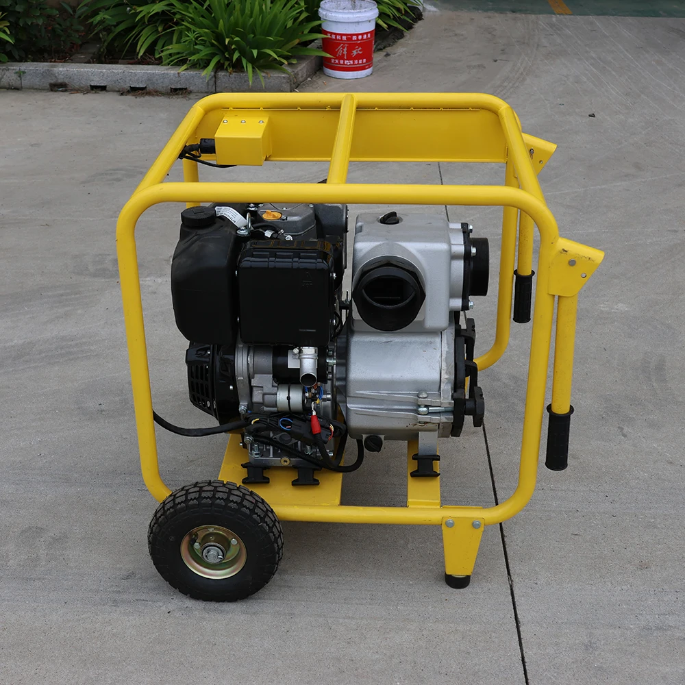 4inch high-strength diesel trailer pump truck with two-wheels