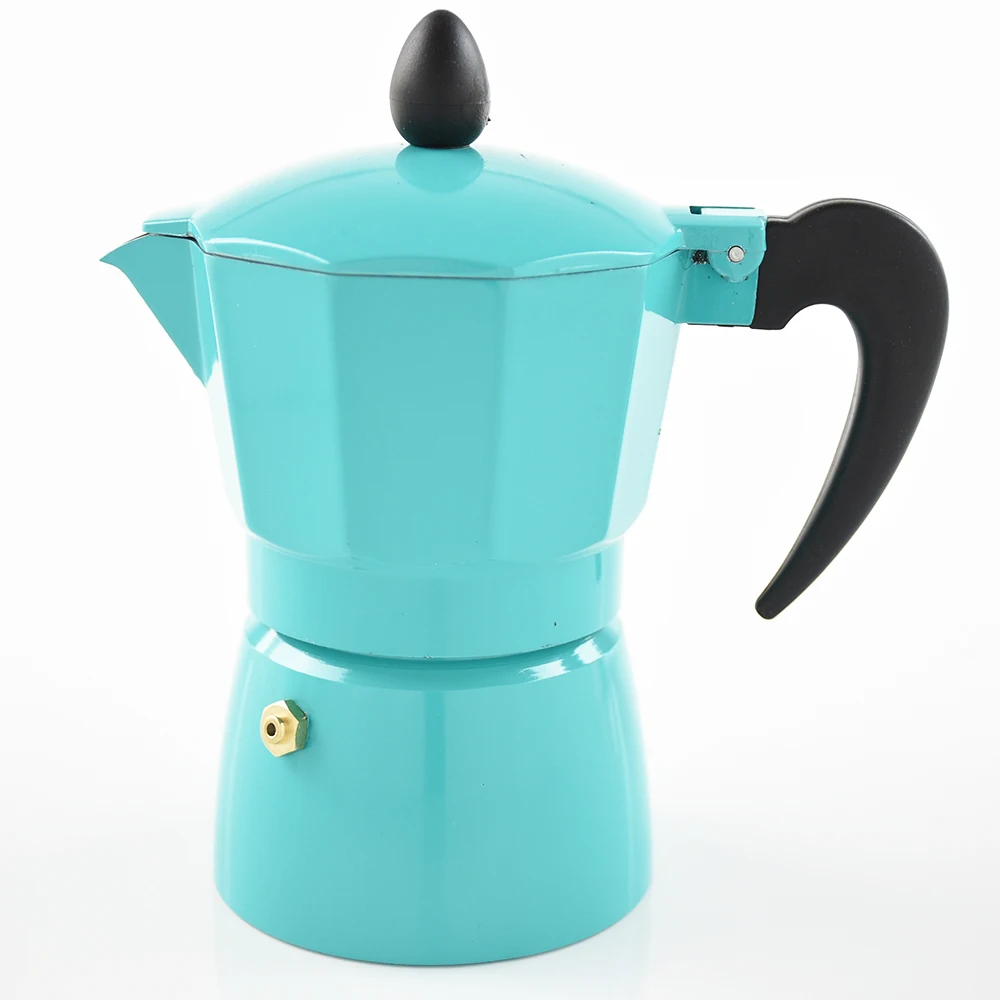 Color Classic 6 Cup Capacity Aluminium Stovetop Italian Moka Espresso Maker
