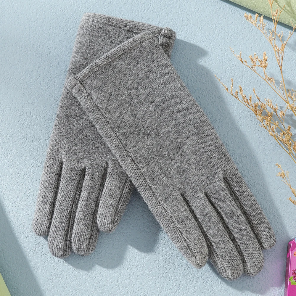 Autumn and winter warm cashmere Korean version of students outdoor cycling ladies gloves