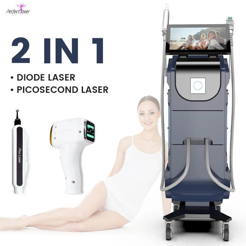 Wholesale professional multi functional 2 in 1 tattoo removal 808nm diode laser hair removal machine multifunction