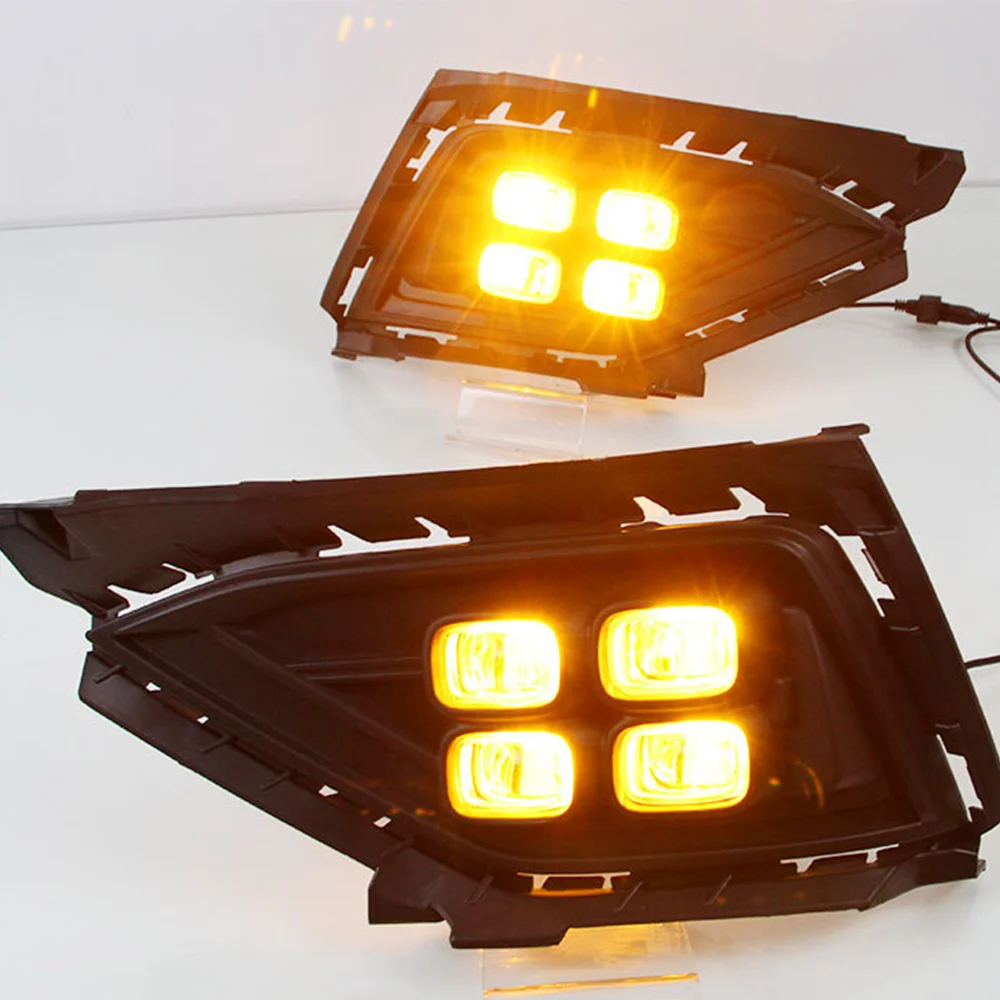 Auto Daytime Running Light LED DRL Front Foglight Head Fog Lamp Body Kit Upgrade Accessories For Volkswagen Jetta 2016-2018