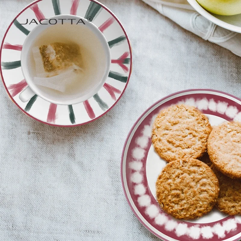 Nordic porcelain ceramic cup and saucers pink royal afternoon espresso ceramic coffee tea cups & saucers sets