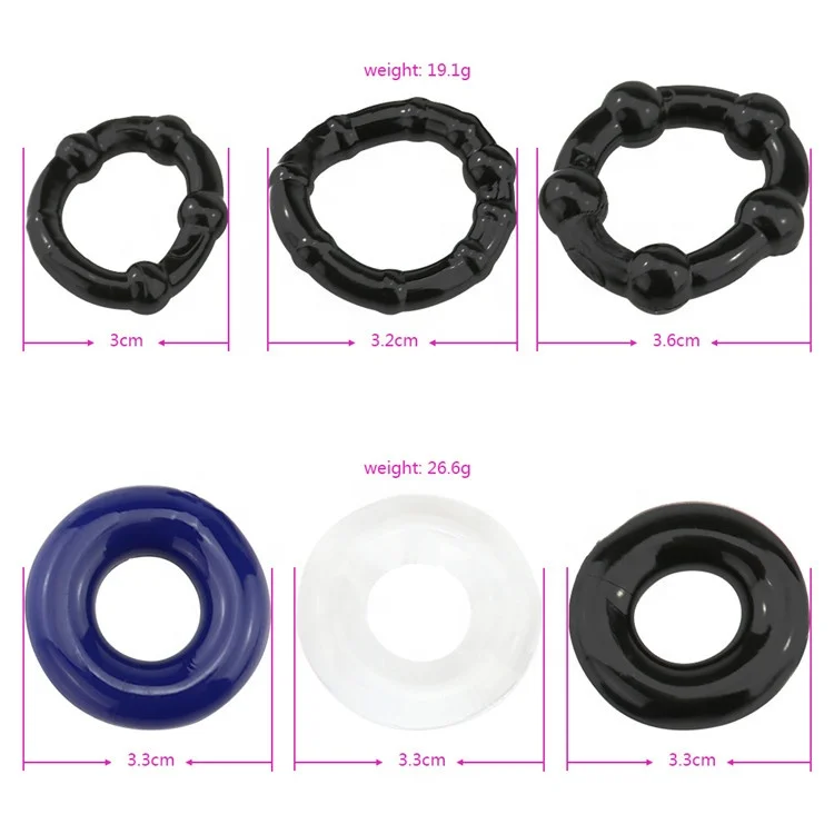 Adult products Crystal Penis Rings Delay Ejaculation Cockring For Men 3-Pack Cock Ring