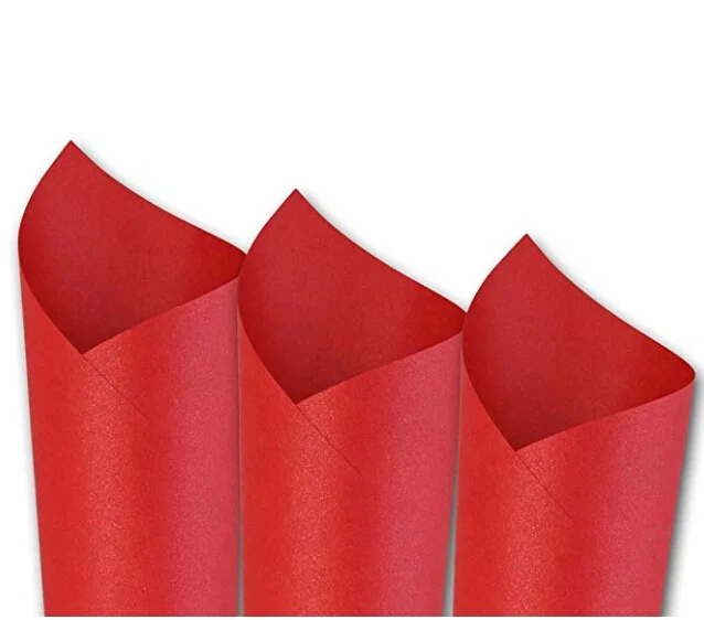 China Manufacture Colour A4 120gsm 250g Linen Embossed Shine Iridescent Pearlescent Shimmer Metallic Craft Pearl Paper for DIY