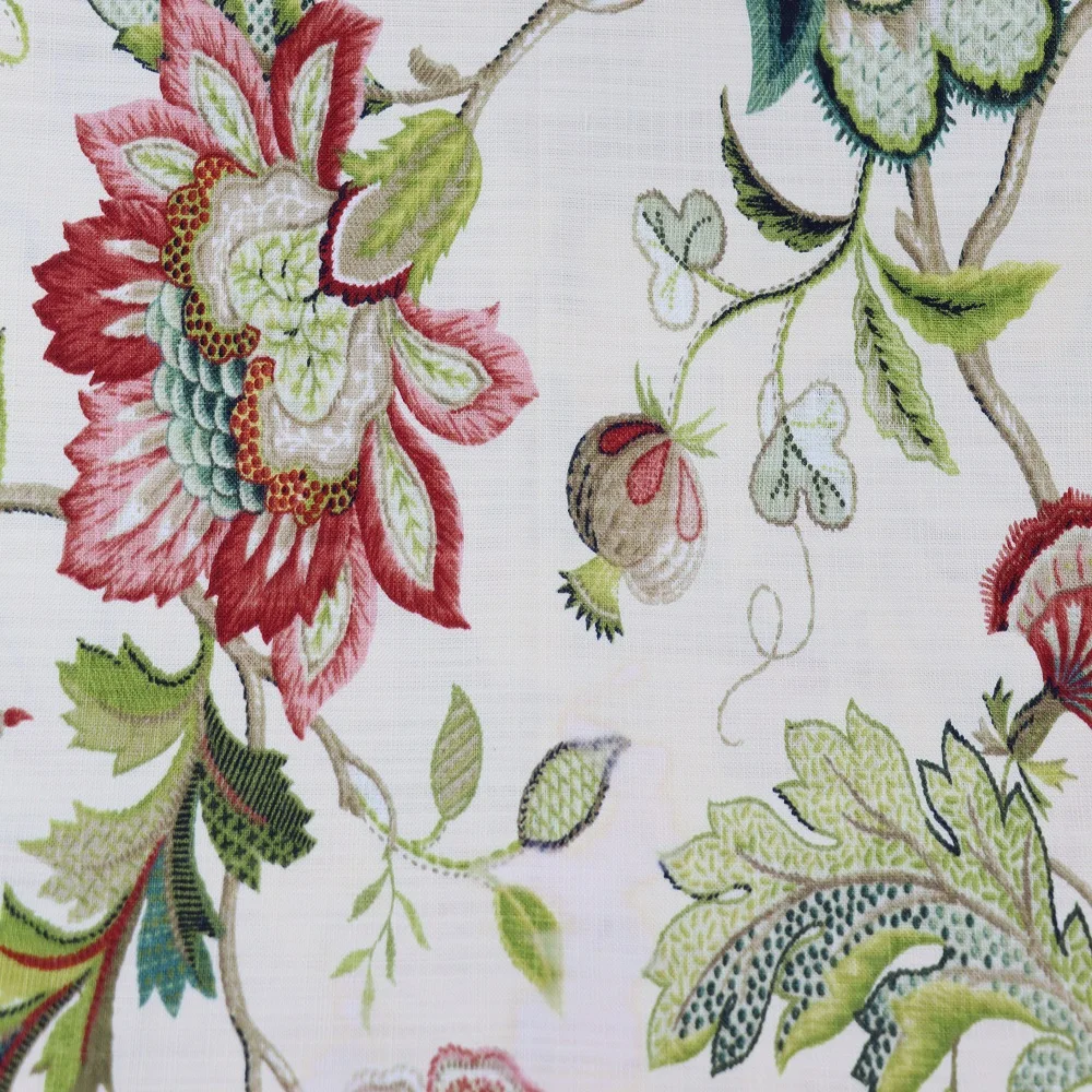 Digital Printing 282gsm Custom 45% Linen 55% Cotton Upholstery Slub Fabric For Curtain