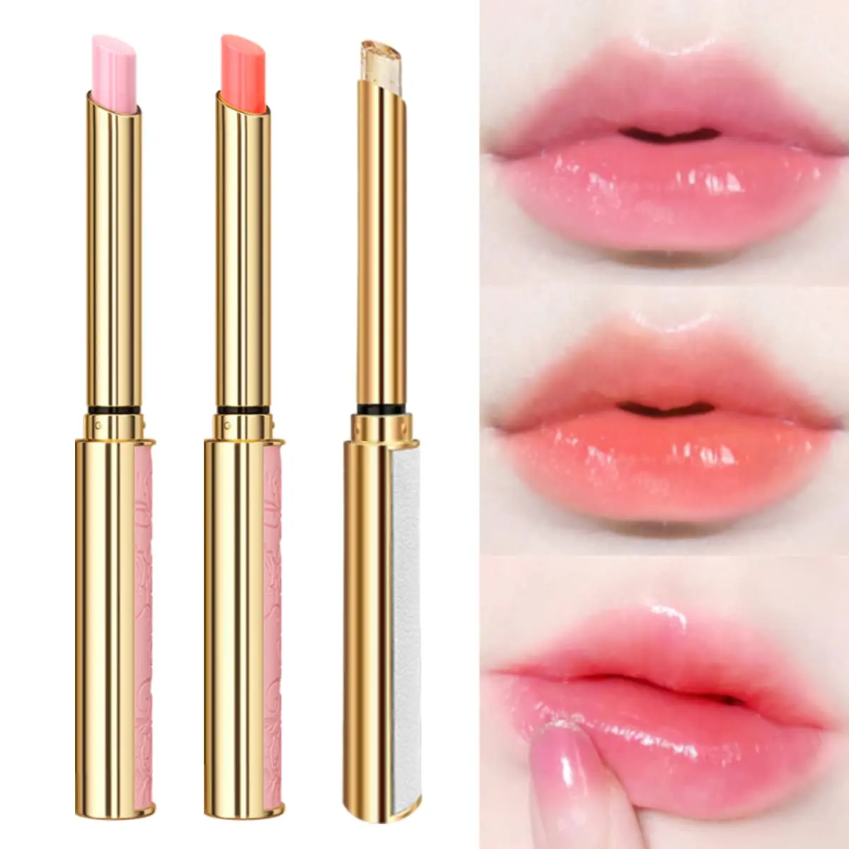 Matte Craft Dermatostriae Lipstick Tube Packaging Rose Gold for Refillable Plastic Cosmetic Lipstick Hot Stamping 3-20ml