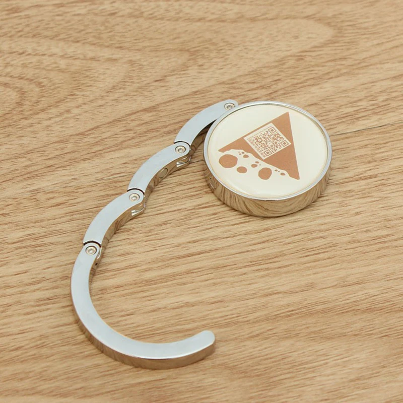 Aluminum Sublimation bag hanger Blank custom logo lady purse holder bag hook foldable restaurant table handbag holder