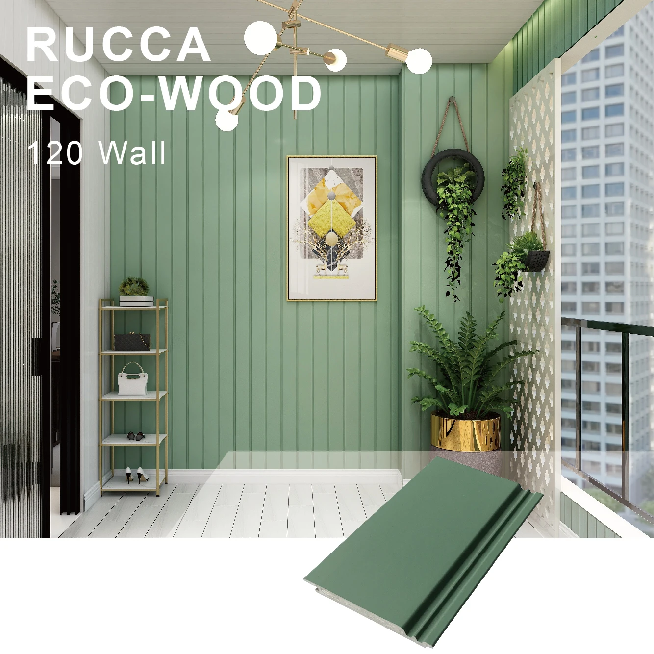 Rucca WPC Wood Plastic Composite Outdoor Wall Design Paneling Decoration Cover Solid Wooden Bords