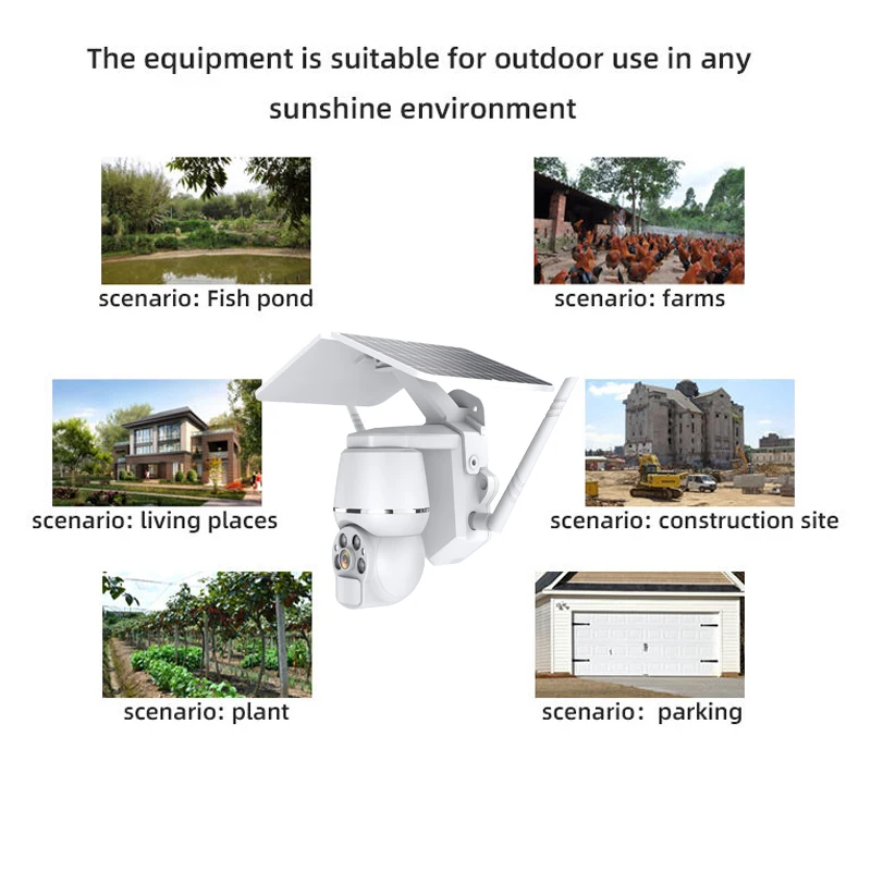 4g Outdoor House Solar Cameras Network Intelligence Solar Energy Camera Ptz Wireless 4g Sim Card PIR Human Detection