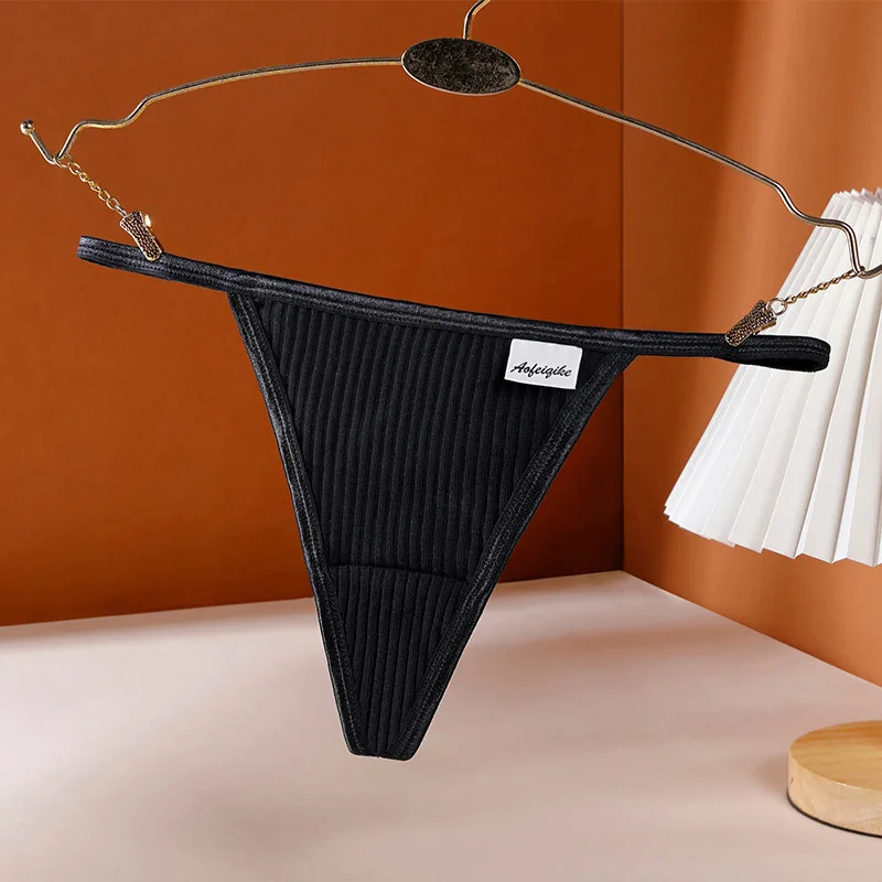 Custom woman fashionable cotton tangas females underwear comfortable cotton G string panties thong for ladies