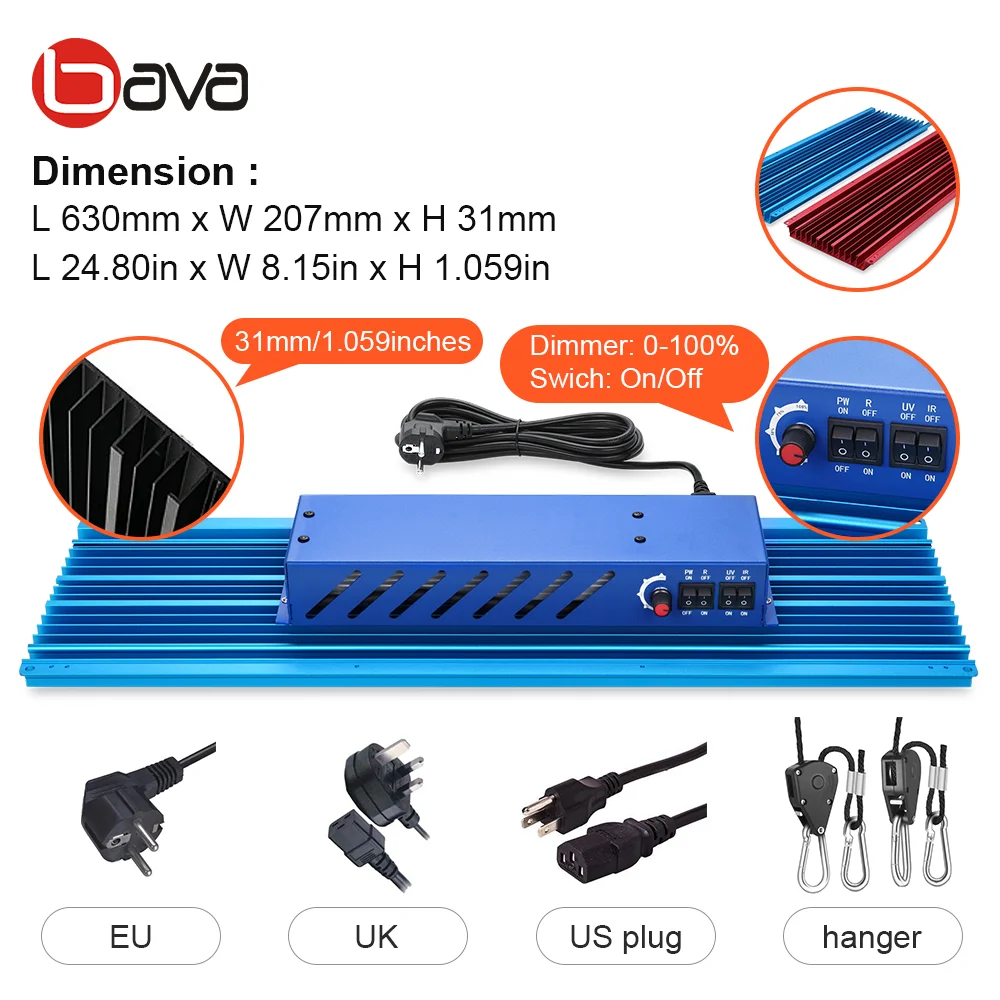 Bavagreen custom professional samsung lm301b diode mix oslon 660 730nm far red uv board led grow lights