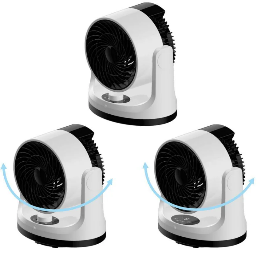 Portable Home turbine quiet air circulation desk using fans with LED display remotely controlled circulating cooling