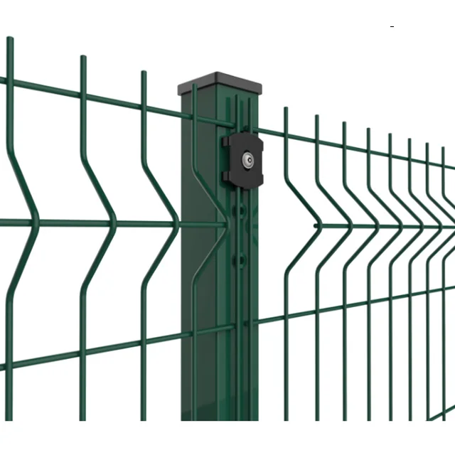 Decorative 6ft x 8ft green 3D curved welded wire mesh panel fence