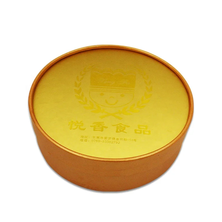 
Chinese Supplier Wholesale Gold Custom Round Box Package Tube Paper Pox For Food Packaging 