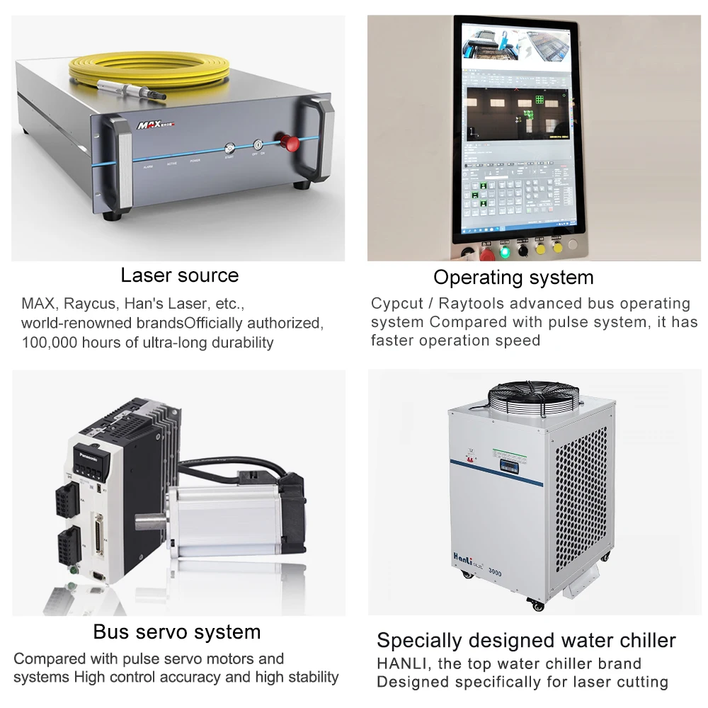 Rayther  Fiber Laser Cutting Machine  1500W 3000W 6000W High Precision Water Cooling has CE and FDA Certifications.