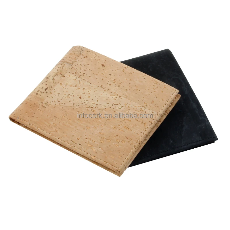 FSC Cork factory wholesale Eco friendly Vegan Cork wallet Customized Logo Rfid Men Leather Wallet bags cases