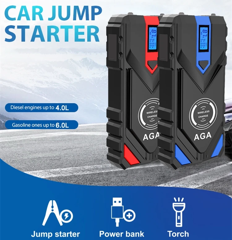 Emergency Kit 18000mah 1000a 12v  24v Jumpstarter Portable Booster Batterie Car Jump Starter Power Bank With Air Compressor