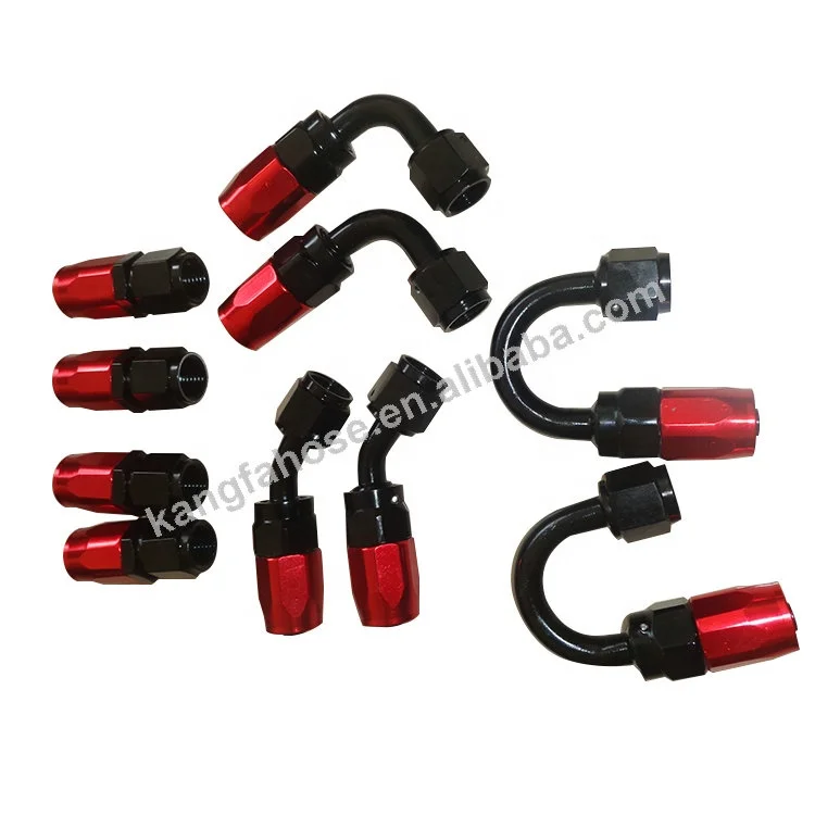 Aluminum Alloy AN4 AN6 AN8 AN10 AN12 180 Degree Swivel Fuel Hose End AN Fitting