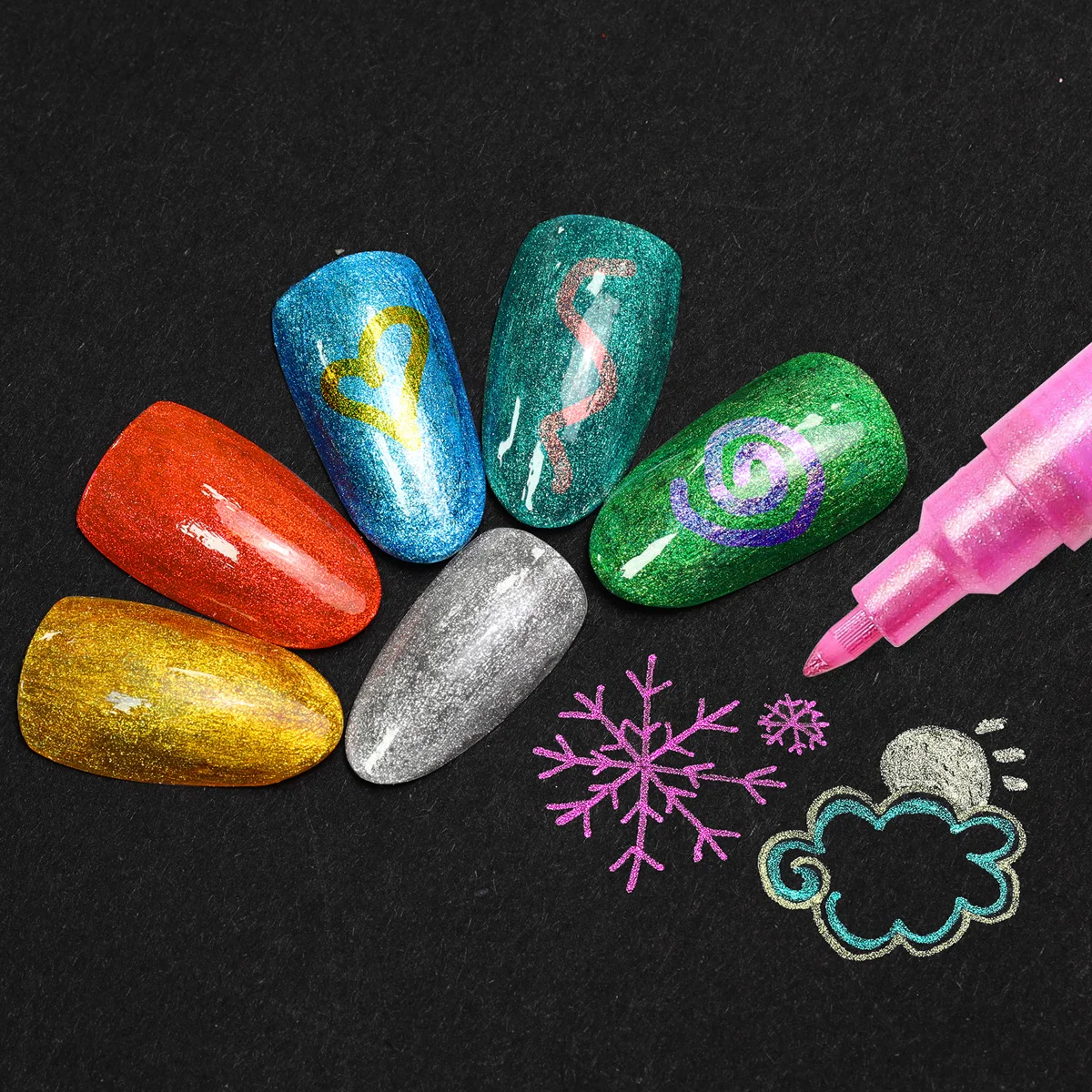 Super Gold Gel Pen Nails Paper Glass Ceramics Water Based Fluorescent Glitter Paint Pensparkle Marker Pen