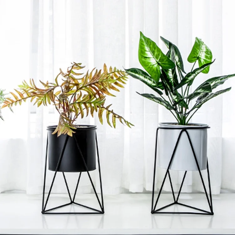 Garden Decoration Supplies Balcony Pots Planters Metal Bucket Flower Holder Hanging Flower Pots Large Bucket Flower Holder