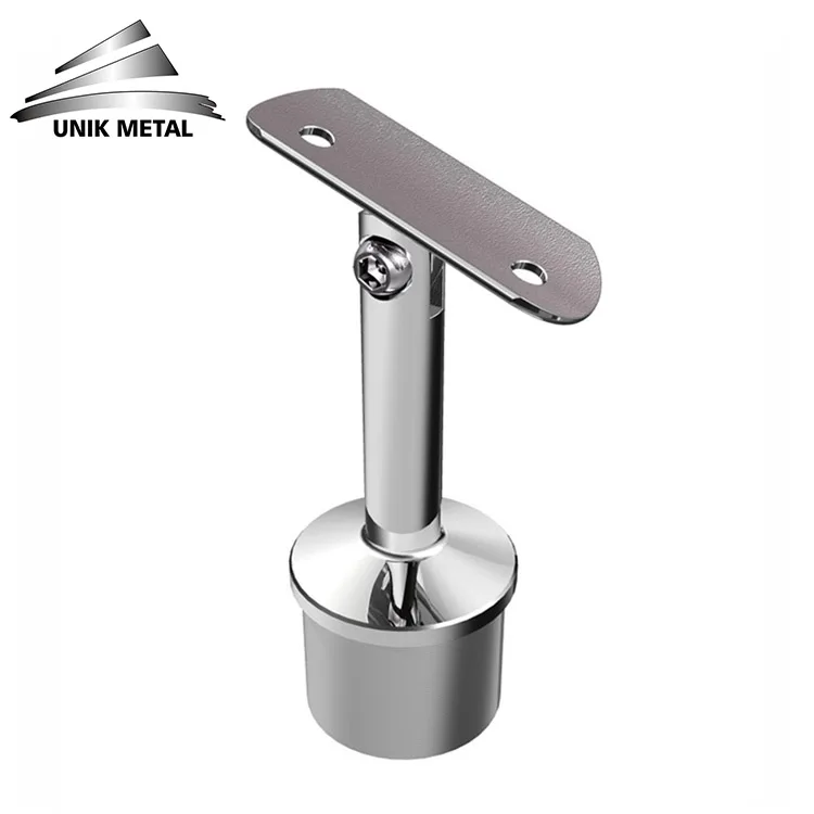 Factory price 304 316 round pipe inox railing glass bracket stainless steel handrail bracket handrail support