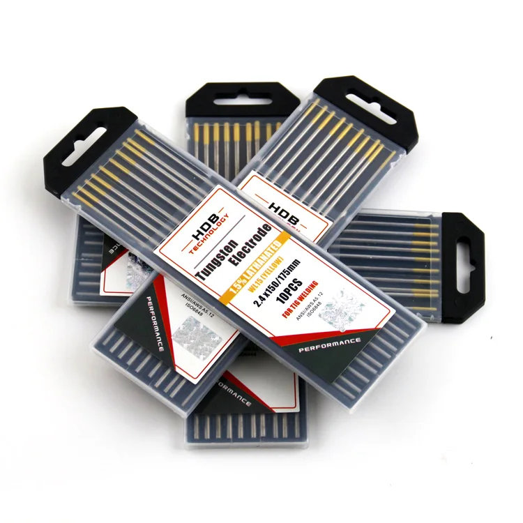 WL15 Tungsten Electrode Good Quality Low Burn Rate For Argon Arc Welding