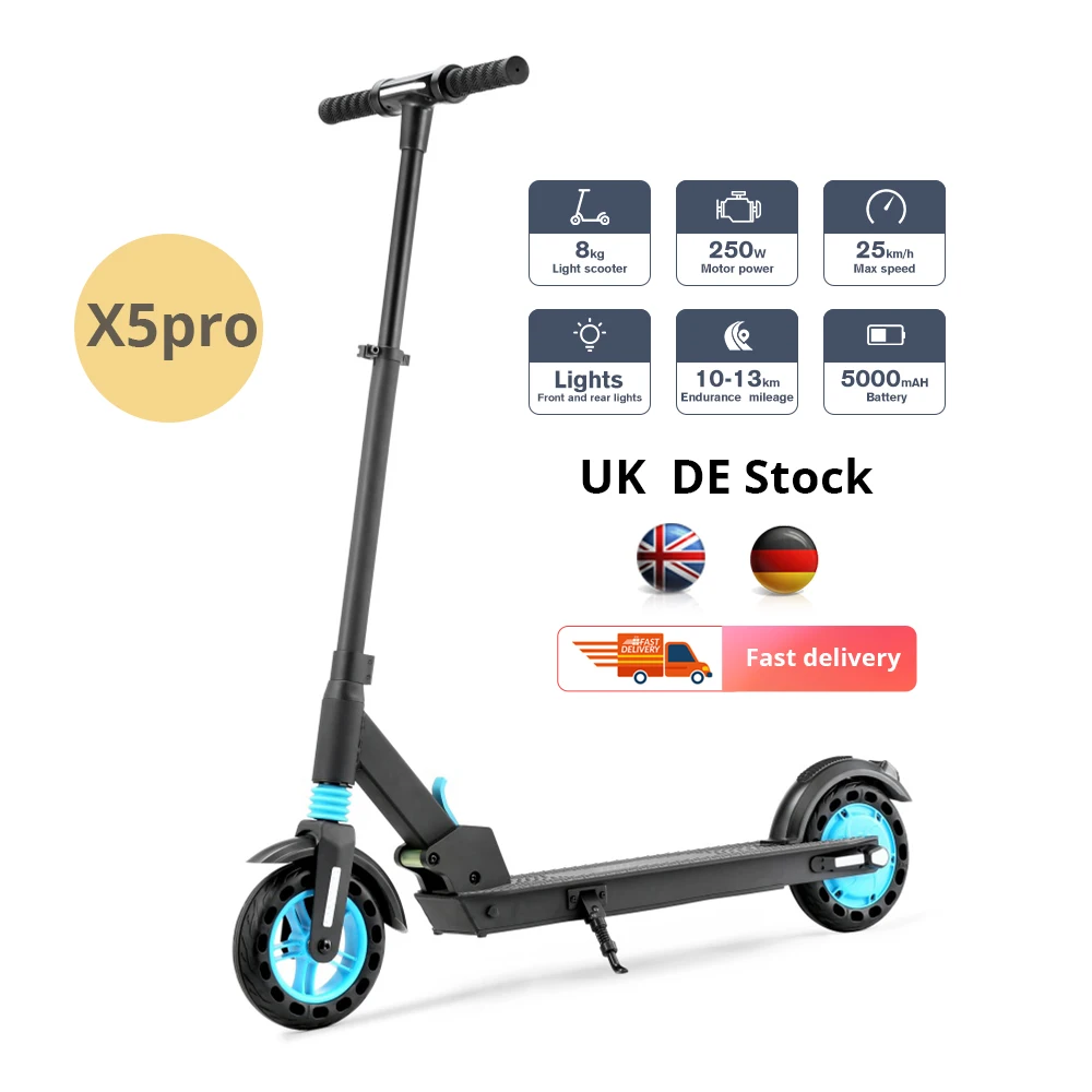  В Европе склад iScooter X5pro 250 Вт мини детский Электрический Скутер Складной электрический скутер способный преодолевать Броды для