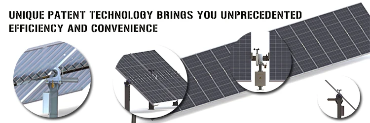 Advanced Single Axis Solar Tracker Track HDG Steel & Anodized Aluminum Rotating Gear Driver + DC Motor 2 M & 66m 64 X PV Panel