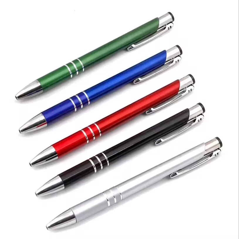China Professional Luxury Custom Logo Ballpoint Pen Colorful Metallic Plastic Business & Novelty Promotional Pen for Gifts