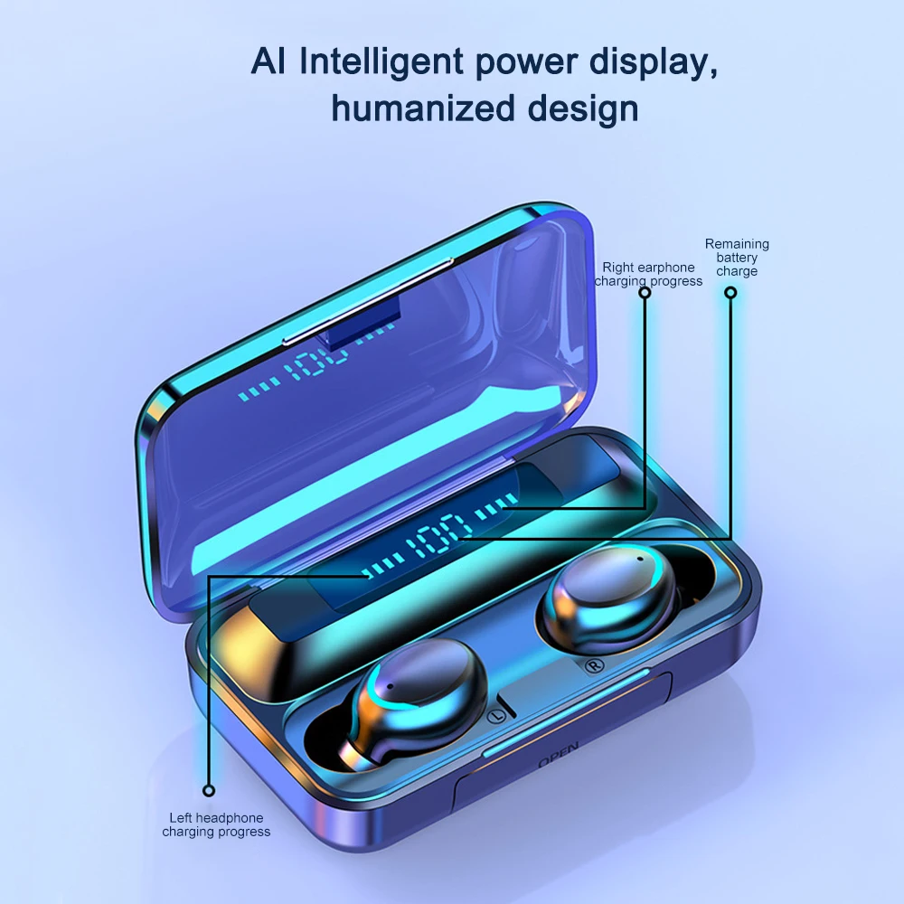 Tws F9 Earbuds Wireless Earphone Headphone F9 Tws Eirpods Stereo Earbuds Mini Cuffie Audifonos Inalanbricos F9 Tws Earbuds