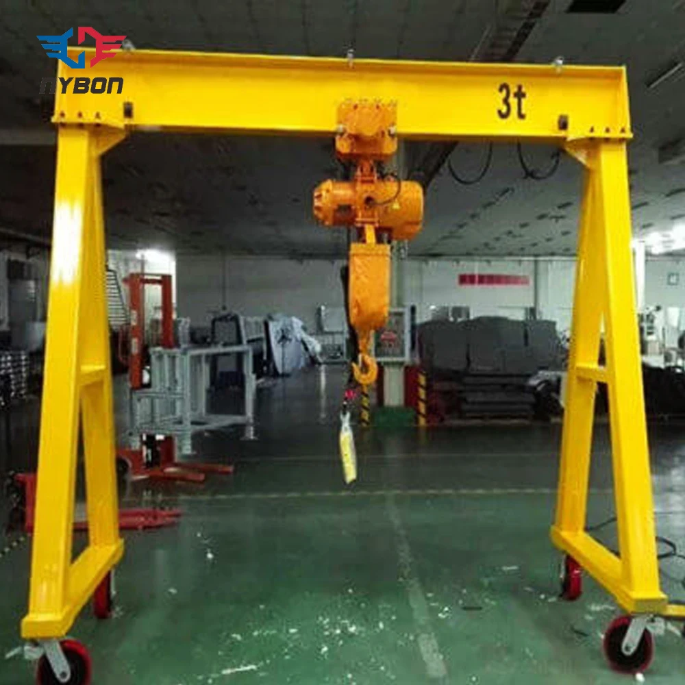 Adjustable Height Mobile Electric Remote Control Portable Rubber Tyre Gantry Crane