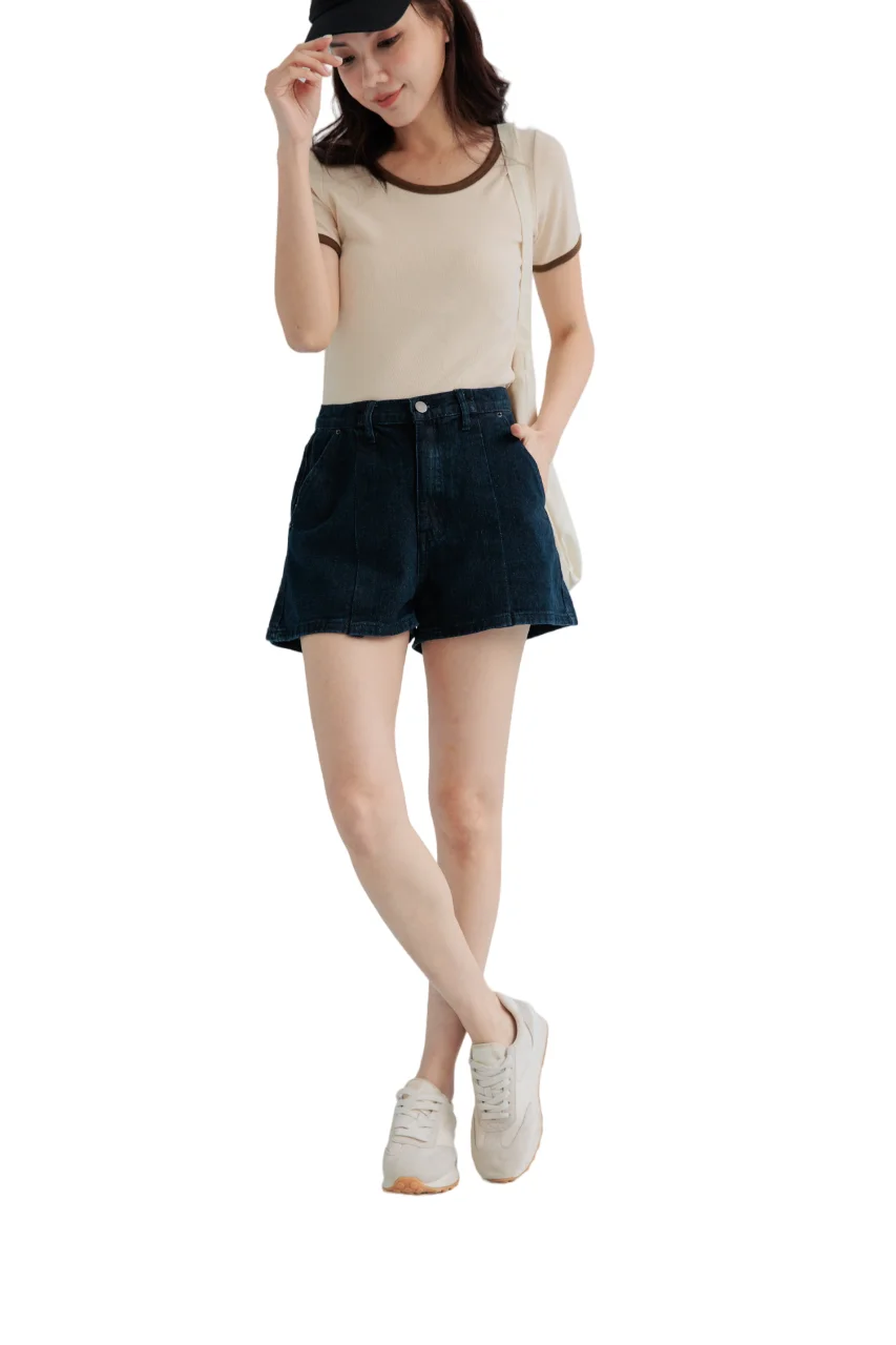 Summer Hot Sale Short Jeans Elastic Waistband Back A Line Shorts Denim Jeans For Women