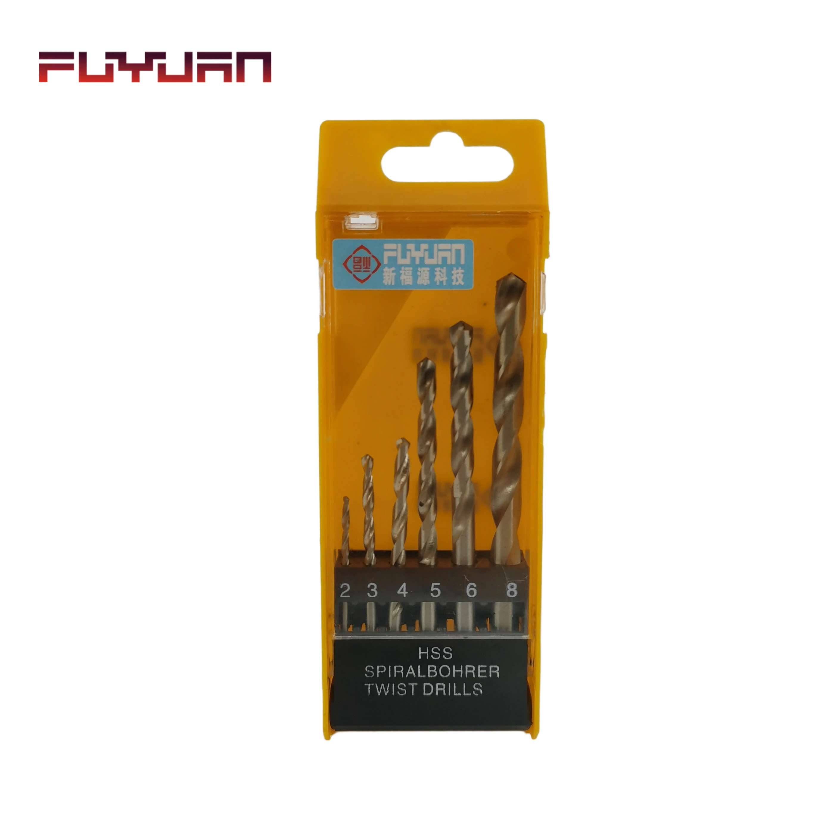 FLYJAN High Speed Steel 2-8mm Din338 HSS Twist Drill Bit for Stainless Steel and Hard Metal Steel Drilling