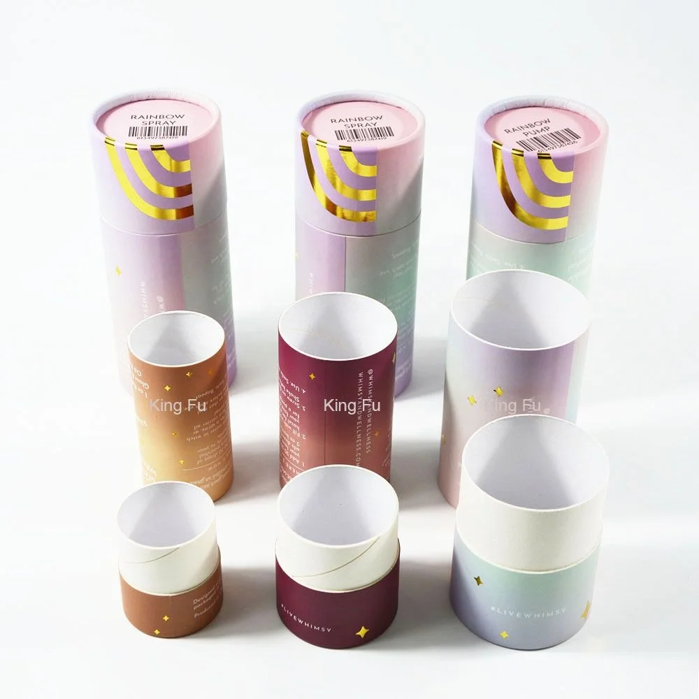 Новый дизайн, красота, цветная печать, горячее тиснение, цилиндрическая трубка, жесткие подарочные коробки, Упаковочная печать