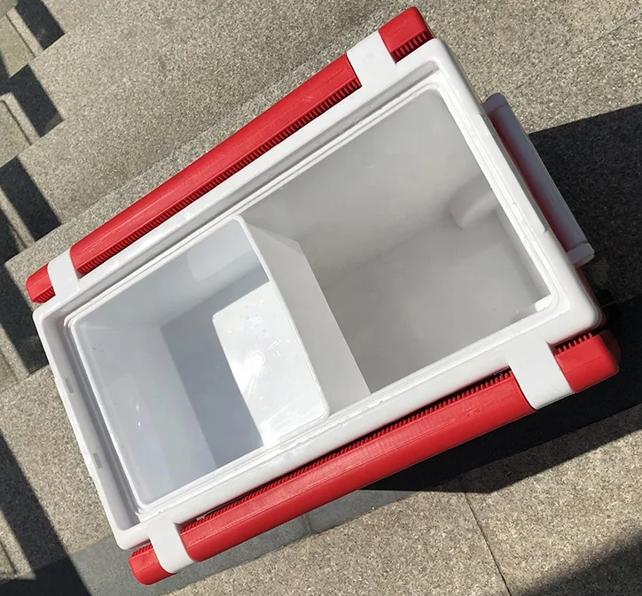 
Hot-sale Outdoor 28L portable camping cooler box set foldable function with table and stool and wheel 